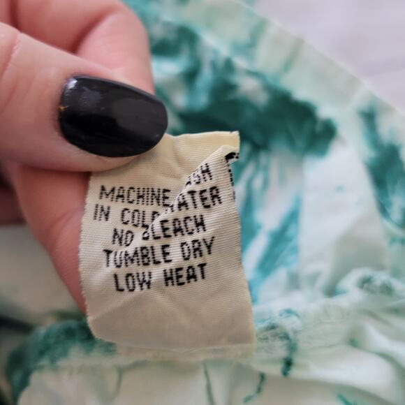 XCVI Wearables Size M Raymond Dress Green Tie Dye Stretch Ruching Sleeveless - Picture 7 of 9